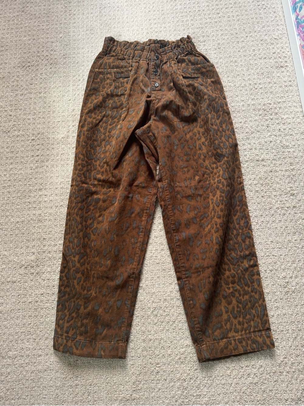 Bellerose - Brown Leopard Print Corduroy Pants - Sz. 1